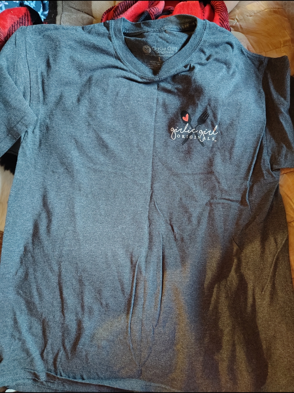 Girlie Girl Charcoal Gray Logo Tee